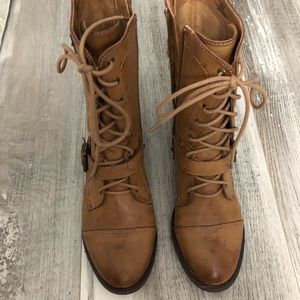 Sole society tan combat boots